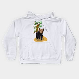 Little bear in vector illustration Kids Hoodie